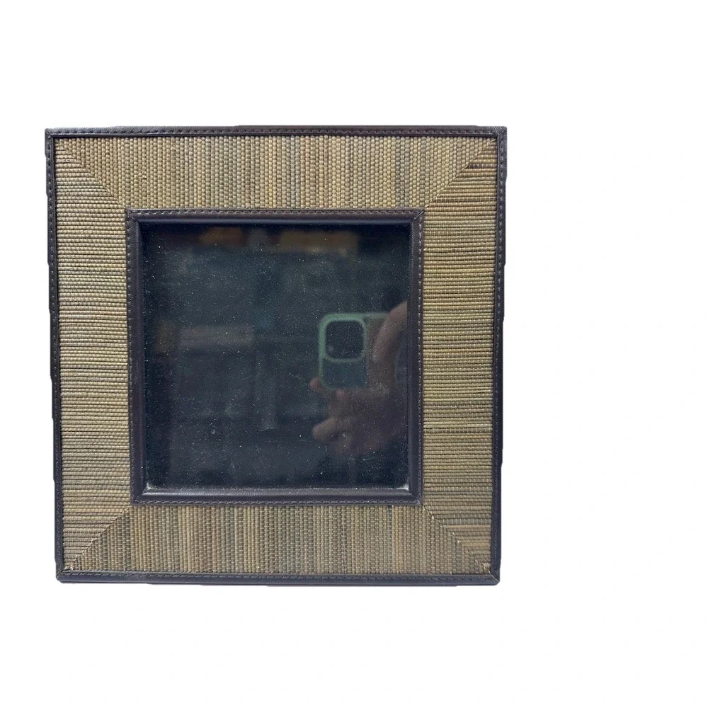 Picture Frame Square Vintage 5 X 5 Brown Woven Texture Rattan-Like *Multiples*